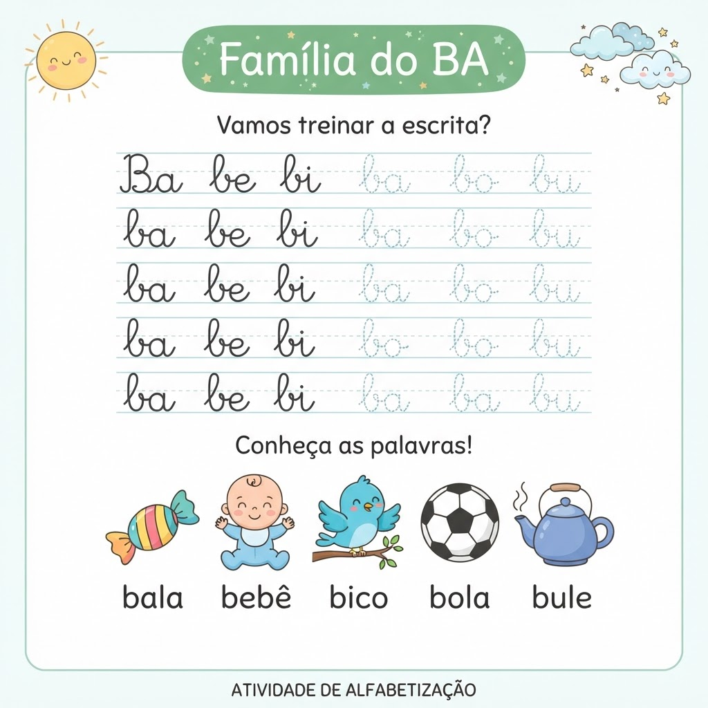 Página de atividade de alfabetização do Kit Professora Pronta