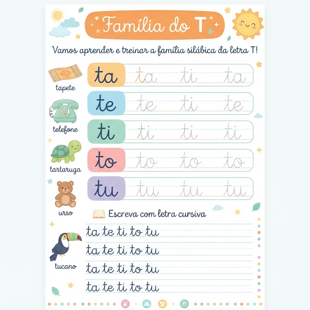 Página de atividade de alfabetização do Kit Professora Pronta