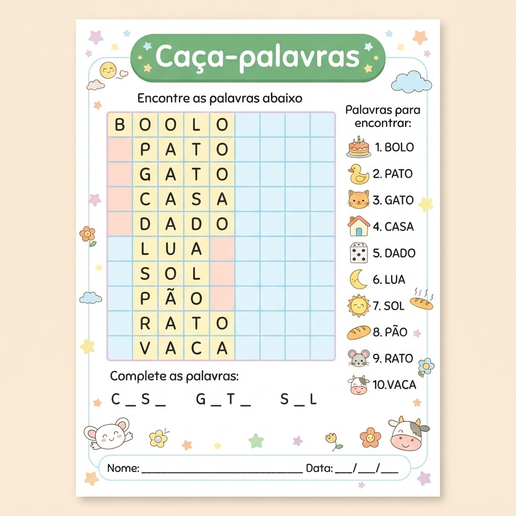 Capa da apostila Jogos e Ditados